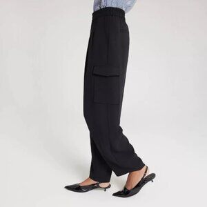 A New Day Black High-Waisted Barrel-Leg Cargo Pants